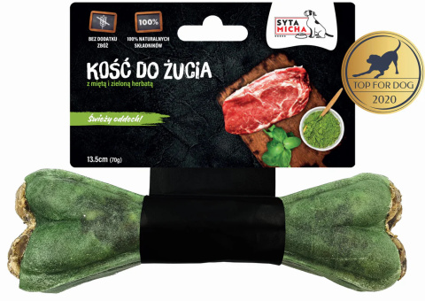 SYTA MICHA Kość do żucia z miętą i zieloną herbatą 13,5 cm SYTA MICHA Kość do żucia z miętą i zieloną herbatą 13,5 cm