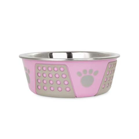 TRIXIE Miska ze stali nierdzewnej w łapki 900 ml 17 cm fioletowa TRIXIE Miska ze stali nierdzewnej w łapki 900 ml 17 cm fioletowa