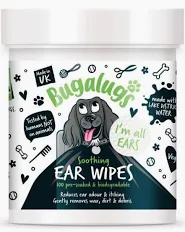 Bugalugs Soothing Ear Wipes Biodegradowalne waciki do czyszczenia uszu psa 100szt
