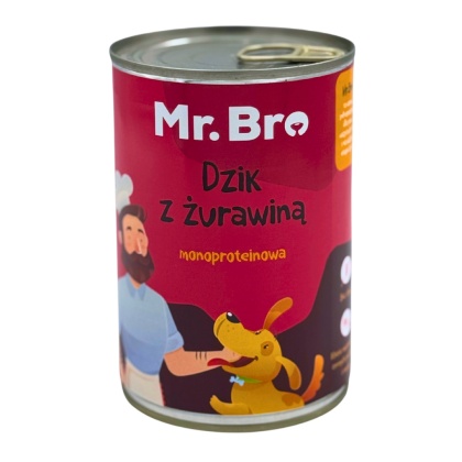 MR. BRO Karma mokra dzik z żurawiną 400 g