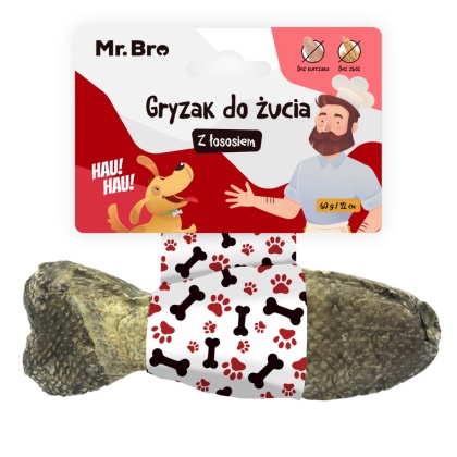 MR. BRO Kość do żucia rybka z łososiem 12 cm