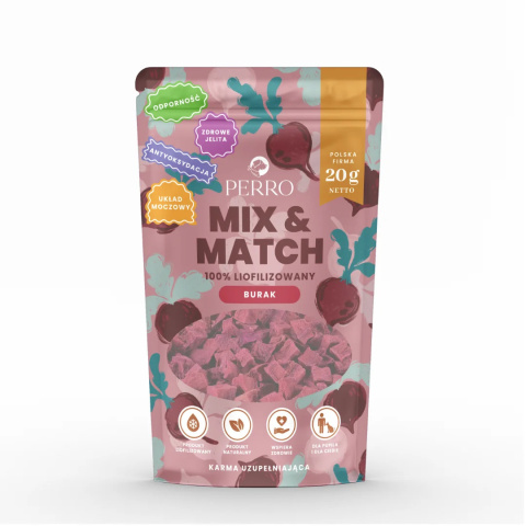 PERRO MIX & MATCH Burak Przysmaki liofilizowane 20g PERRO MIX & MATCH Burak Przysmaki liofilizowane 20g