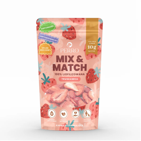 PERRO MIX & MATCH Truskawka Przysmaki liofilizowane 10g PERRO MIX & MATCH Truskawka Przysmaki liofilizowane 10g
