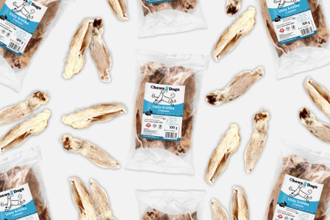 CHEWS4DOGS Uszy królika z włosem 100 g CHEWS4DOGS Uszy królika z włosem 100 g