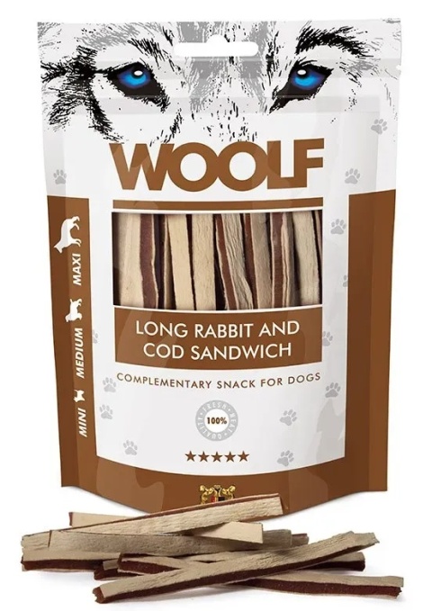 WOOLF Przysmak Long Rabbit and Cod Sandwich królik z dorszem 100 g