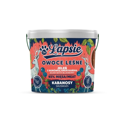 ŁAPSIE Kabanosy jeleń z borówką 160 g