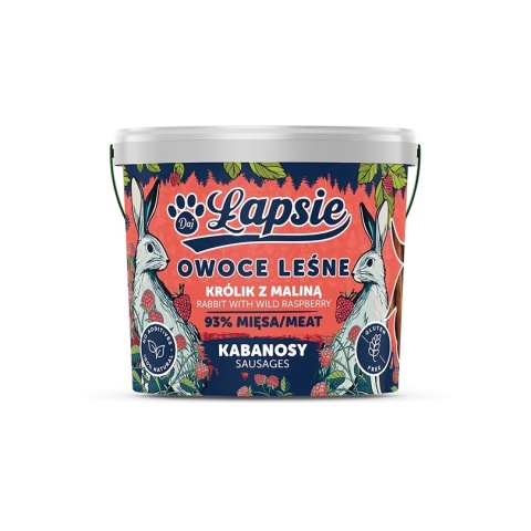 ŁAPSIE Kabanosy królik z malinami 160 g