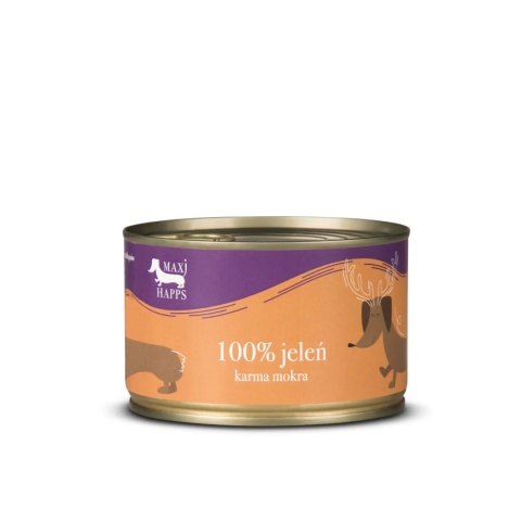 MAXI HAPPS Karma mokra 100% jeleń 410 g