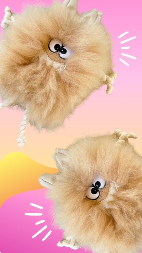 Moonster beżowy - zabawka ze skóry owczej potworek Moonster beżowy - zabawka ze skóry owczej potworek