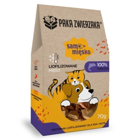 PAKA ZWIERZAKA Przysmak liofilizowany Samo Mięsko TUŃCZYK 70g