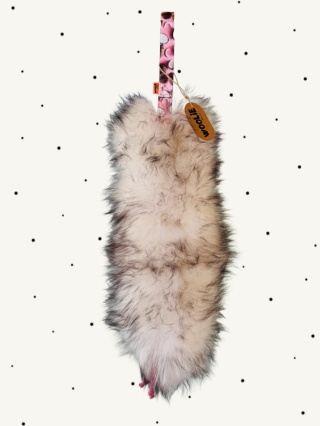 Szarpak pleciony futro czarny muflon/kokosy SUPER OKAZJA