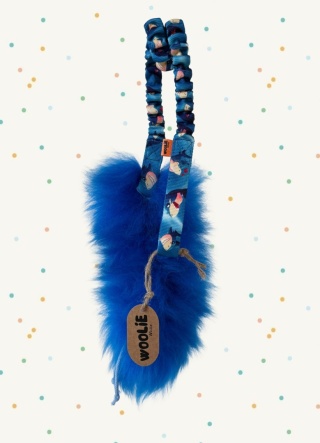 Szarpak pleciony dla małych piesków futro niebieskie/rekiny SUPER OKAZJA