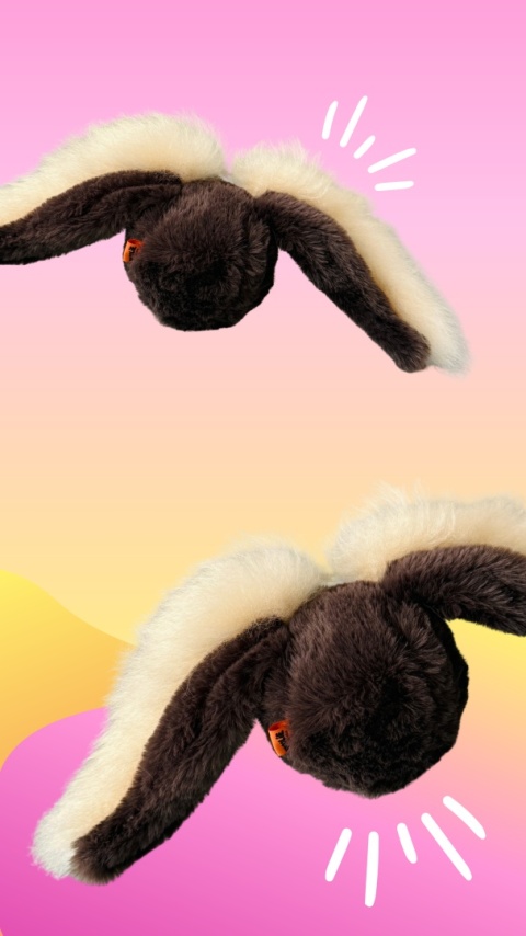 Wingoo brązowe/futro beżowe - skrzydlata zabawka z owczym futrem i grzechotką