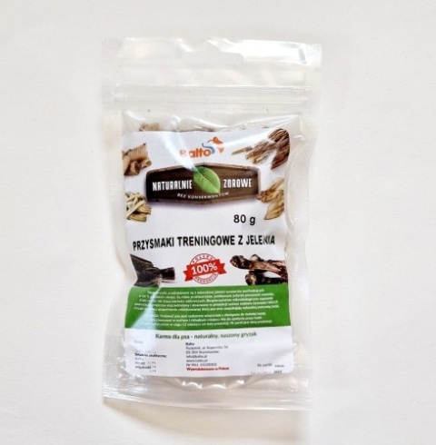 BALTO Przysmak treningowy z jelenia 80 g