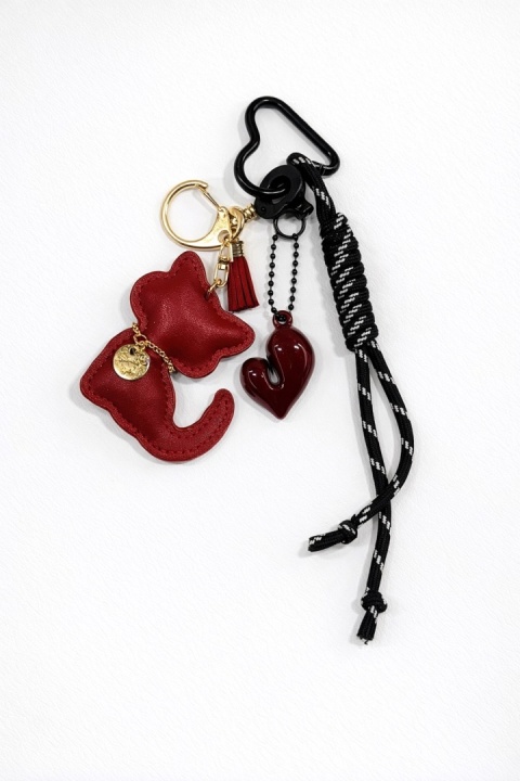 Breloczek "Cat Mom" czerwony