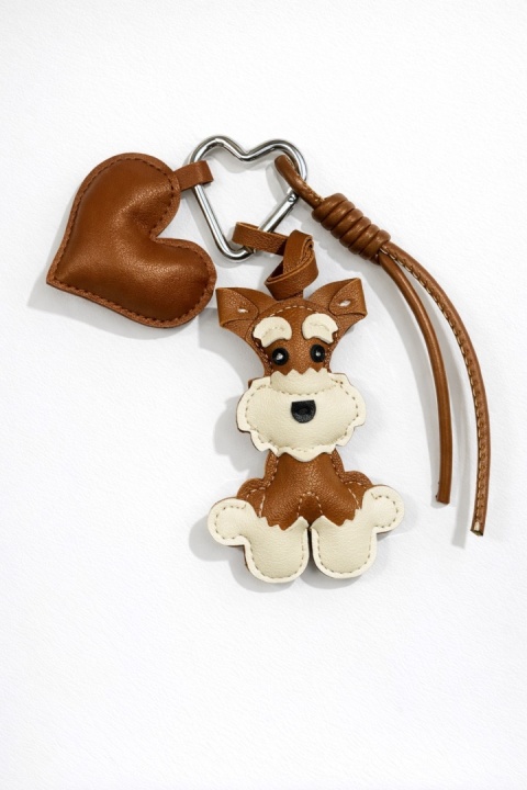 Breloczek "Dog Mom" brązowy