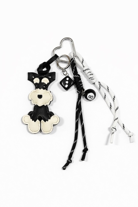 Breloczek "Dog Mom" biało-czarny