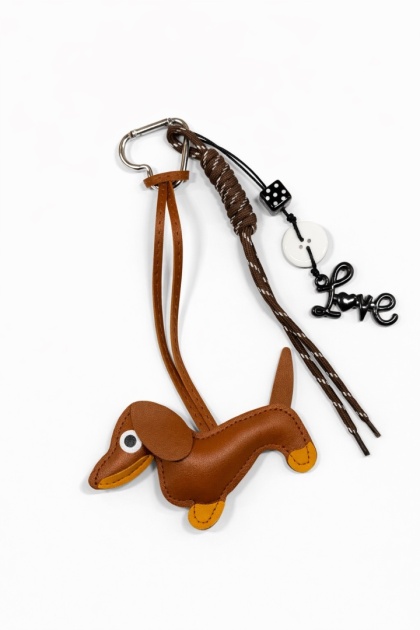 Breloczek "Dog Mom" brązowy