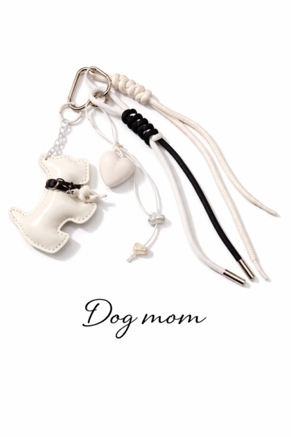 Breloczek "Dog Mom" biały
