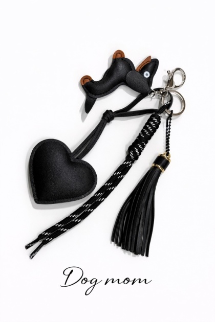 Breloczek "Dog Mom" czarny