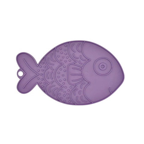 FIBOO Fishka antypoślizgowa mata do lizania fioletowa