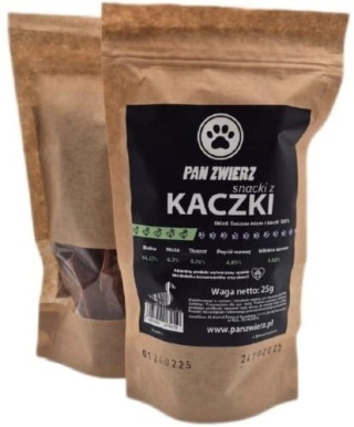 PAN ZWIERZ Naturalne smaczki z kaczki 25 g