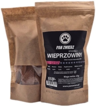 PAN ZWIERZ Naturalne smaczki z wieprzowiny 25 g