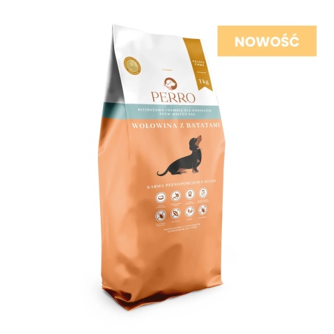 PERRO Karma sucha wołowina z batatami dla dorosłych psów małych ras 1 kg