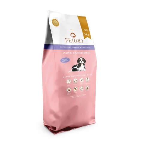 PERRO Karma sucha dla szczeniąt indyk z królikiem 1 kg