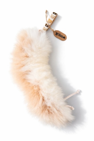 Szarpak pleciony dla dużych psów dwukolorowe futro białe-beżowe/misie SUPER OKAZJA