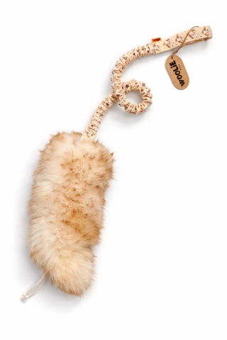 Szarpak pleciony dla małych piesków futro muflon/sowy SUPER OKAZJA