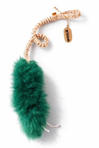 Szarpak pleciony dla małych piesków futro ciemnozielone/sowy SUPER OKAZJA