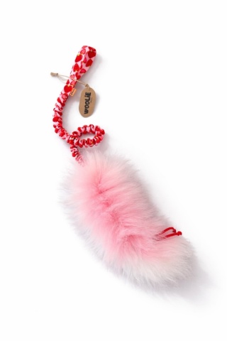 Szarpak pleciony dla małych piesków futro różowe/truskawkowe serca SUPER OKAZJA