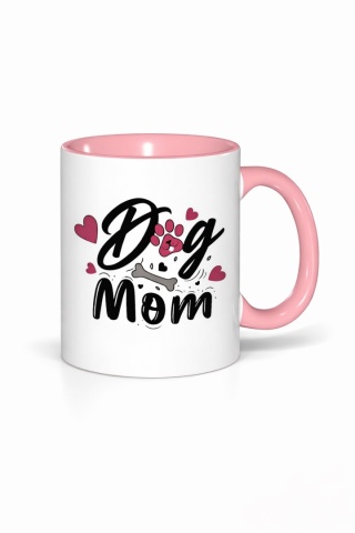 Kubek "Dog mom" 350 ml różowy