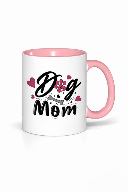 Kubek "Dog mom" 350 ml różowy