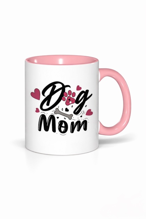 Kubek "Dog mom" 350 ml różowy